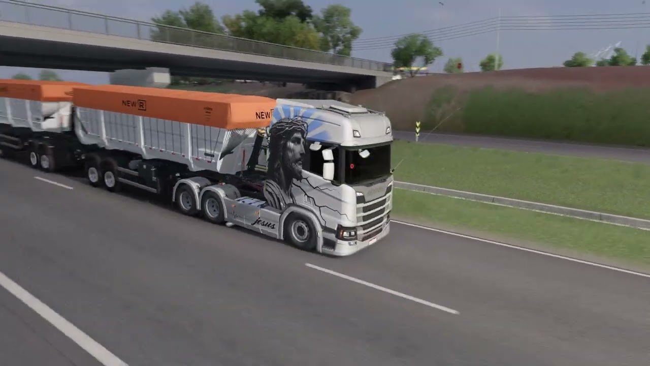 (80)t no rodotrem!! carga pesada de soja ets2
