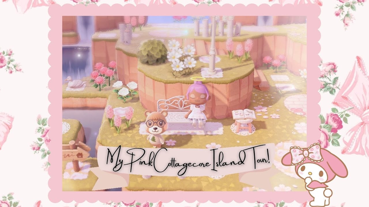 MY PINK COTTAGECORE ISLAND TOUR! | ANIMAL CROSSING NEW HORIZONS