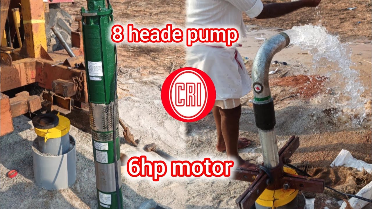 Cri motor pump 6hp submersible 8 stage pump | fitting | installation | right away