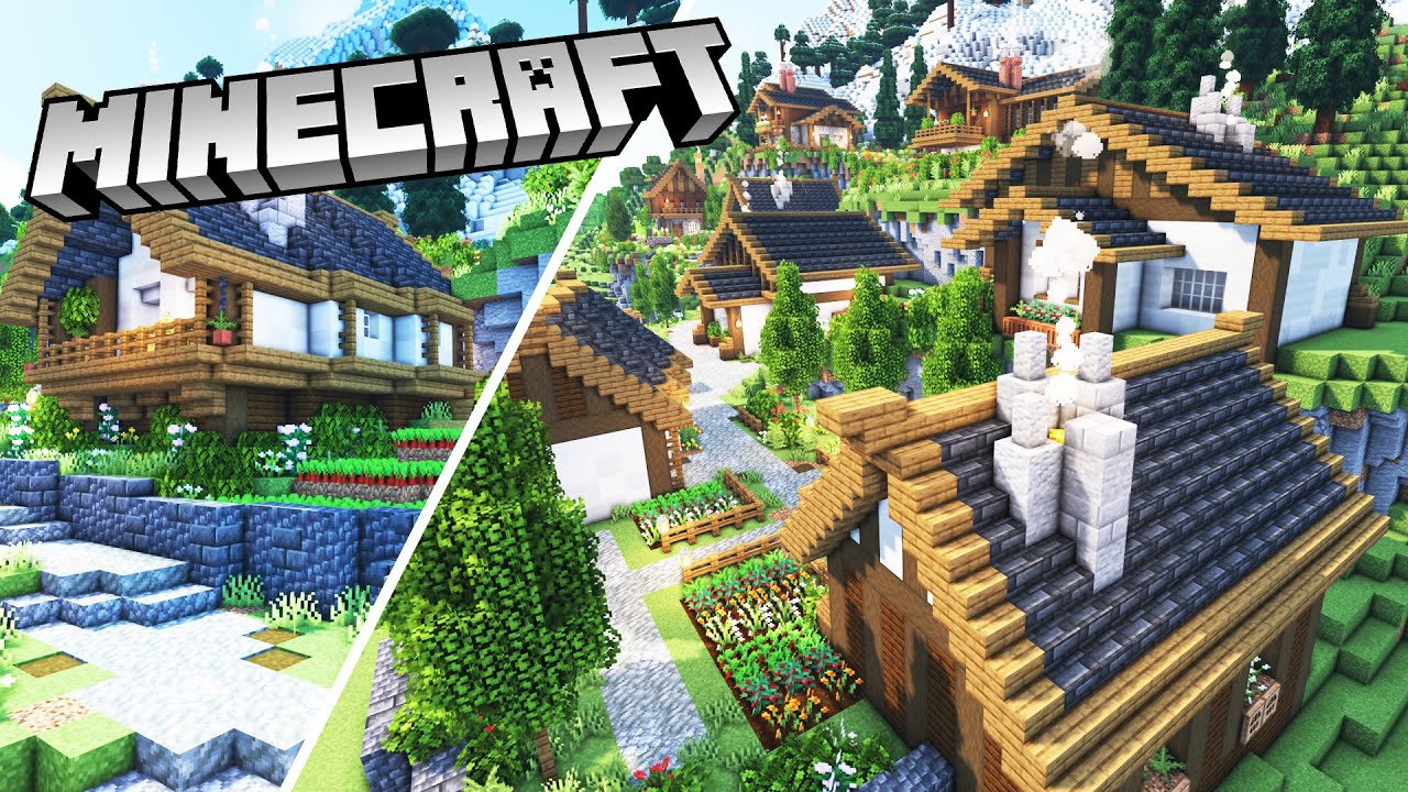 I Survived 100 Days Building An Epic Mountain Village In Minecraft