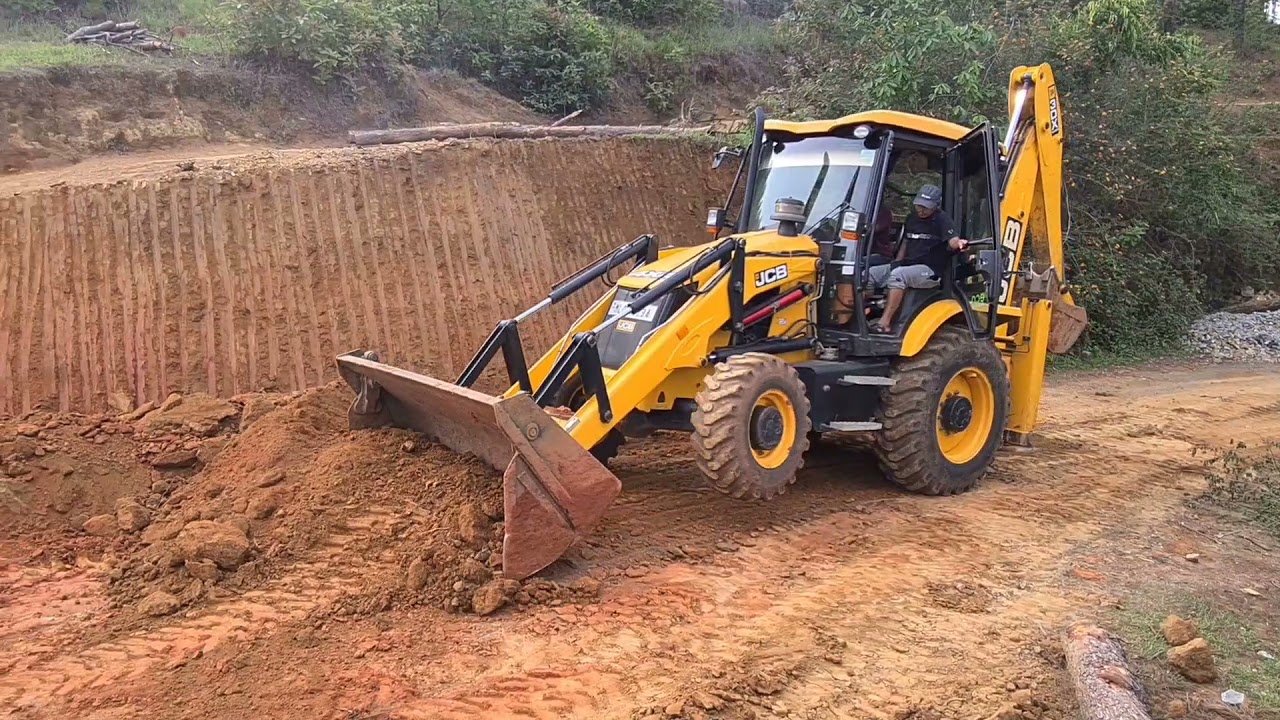 jcb working on road enlargement dressing & finishing part