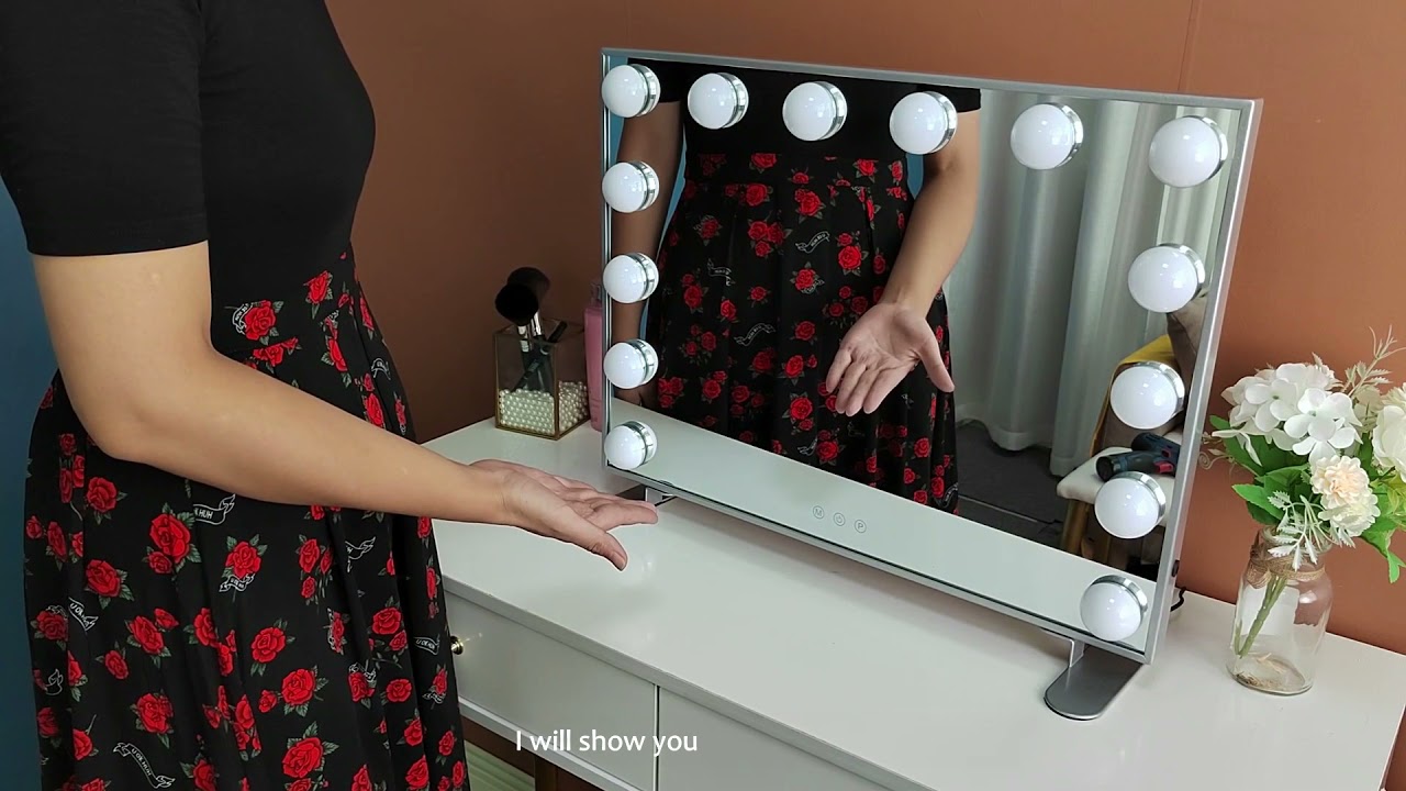 14 Bulbs Hollywood Vanity Mirror with 14 LED Bulbs/Dimmer Switch Tabletop Vanity Mirror