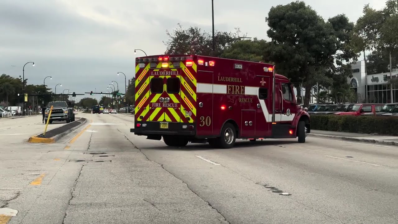 Lauderhill Fire Rescue R30 Responding