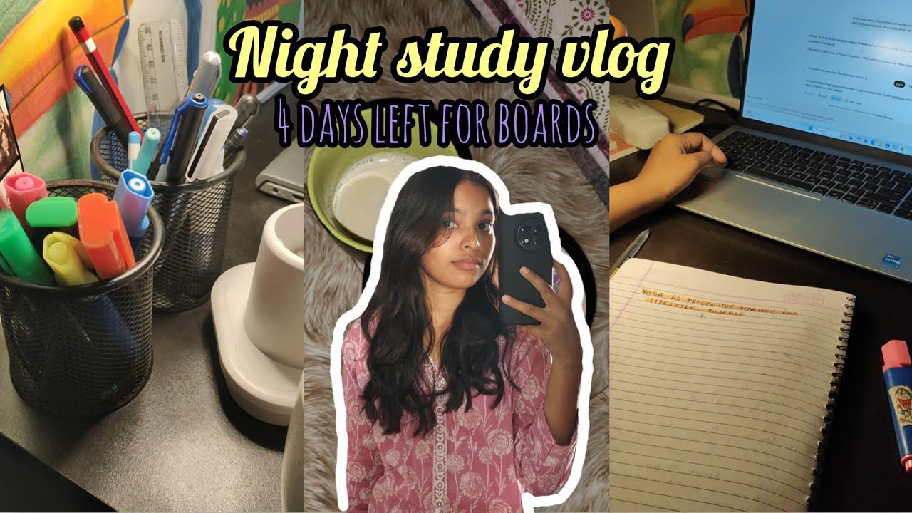 4 days left for boards 😱| night study vlog | 12th | boardexam | #studyvlog #12th #boardexam 
