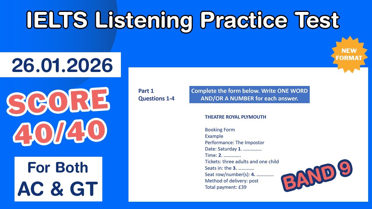 IELTS Listening Practice Test 2026 With Answers 26.01.2026 - Test #216