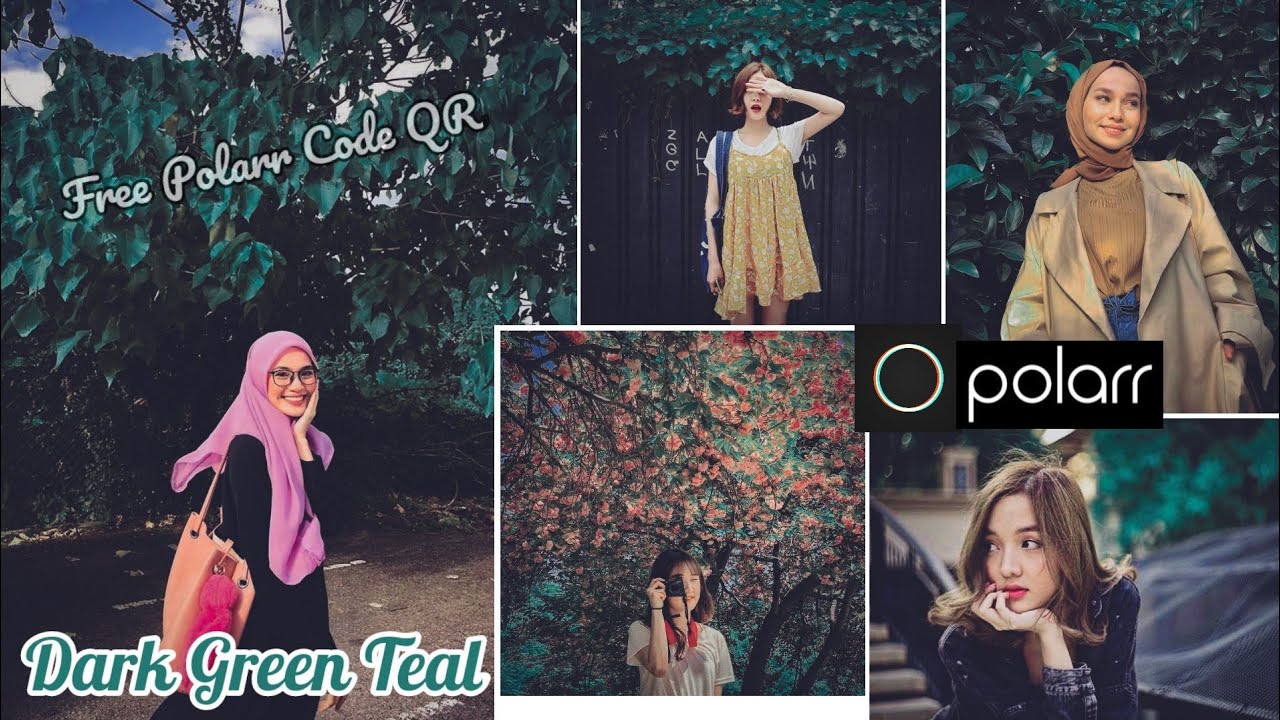Polarr tutorial + Free Polarr Code , Cara edit photo di hp Dark green teal filter