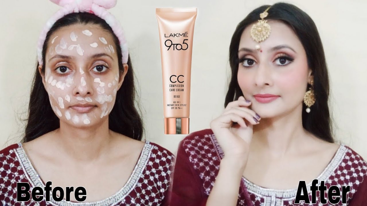wedding Makeup using Lakme 9 to 5 cc Cream // No foundation ❌ No concealer ❌  