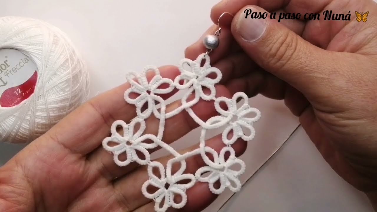 Pendientes copo de nieve❄️ frivolité 🦋