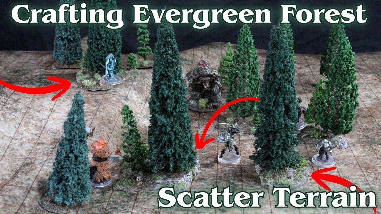How to Make Evergreen Forest Scatter Terrain for D&D!