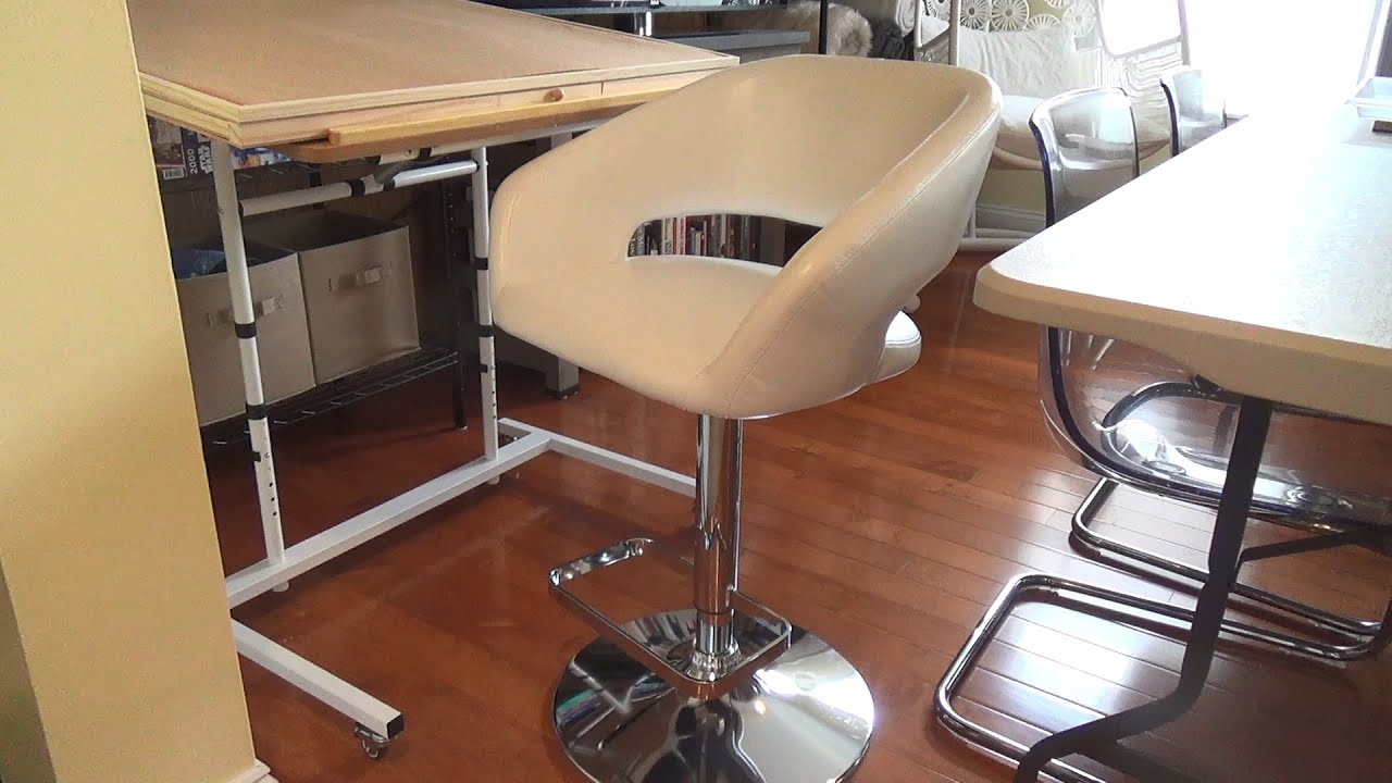 VOGUE FURNITURE DIRECT ADJUSTABLE BAR STOOL MODERN PU LEATHER SWIVEL UNBOXING AND CUSTOMER REVIEW
