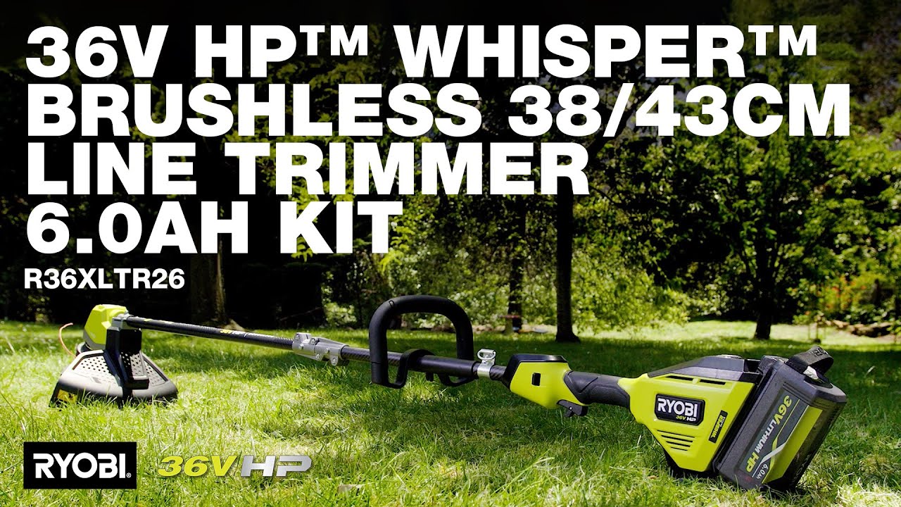 RYOBI 36V HP&trade; Bottom Mount Line Trimmer 6.0Ah Kit (R36XLTR26) in action