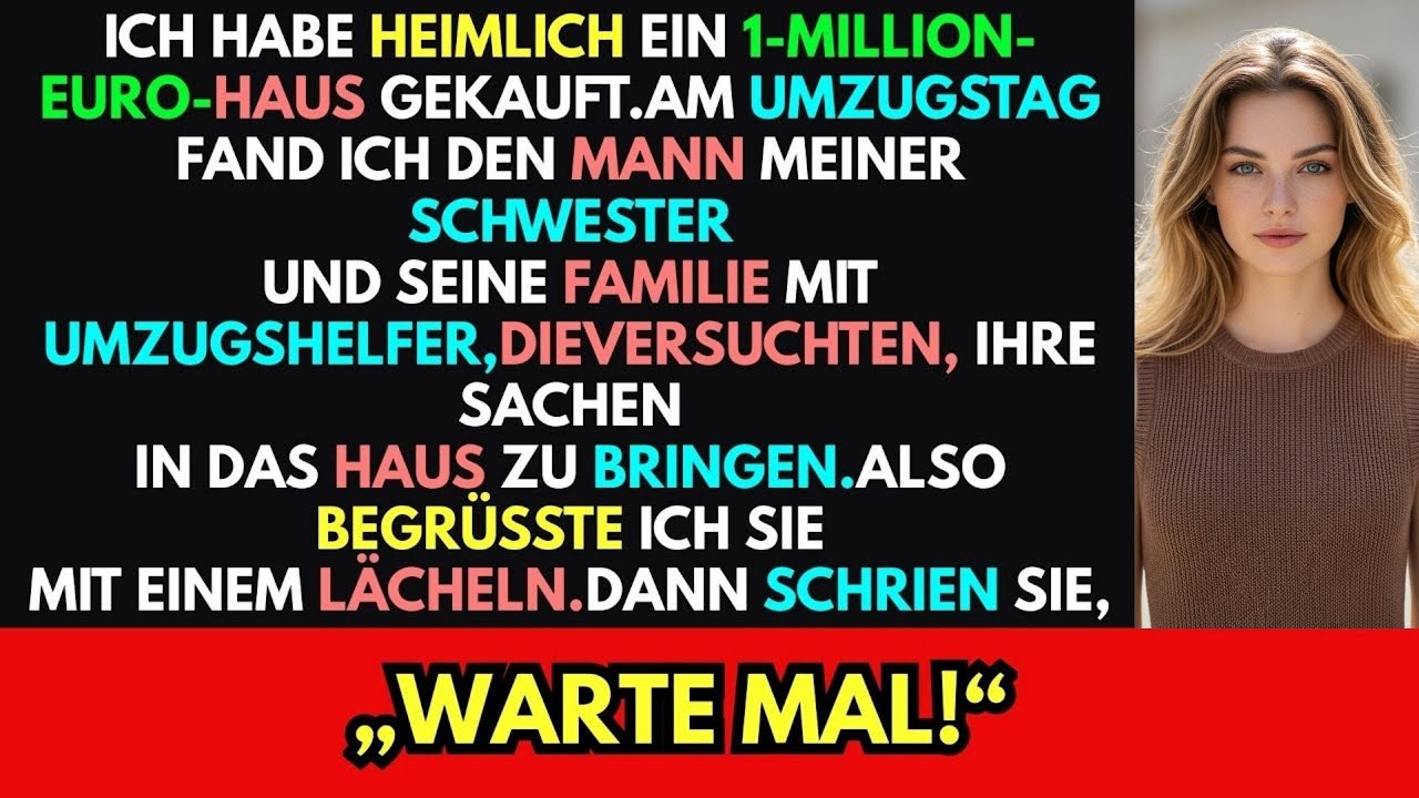 Ich habe heimlich ein Haus gekauft. Am Umzugstag fand ich den Mann meiner Schwester mit Helfern vor.