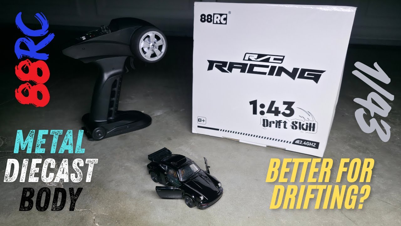 88RC 1/43 RC Drift Car Unboxing/Test Drive *Metal Body, Gyro, Rear Suspension*