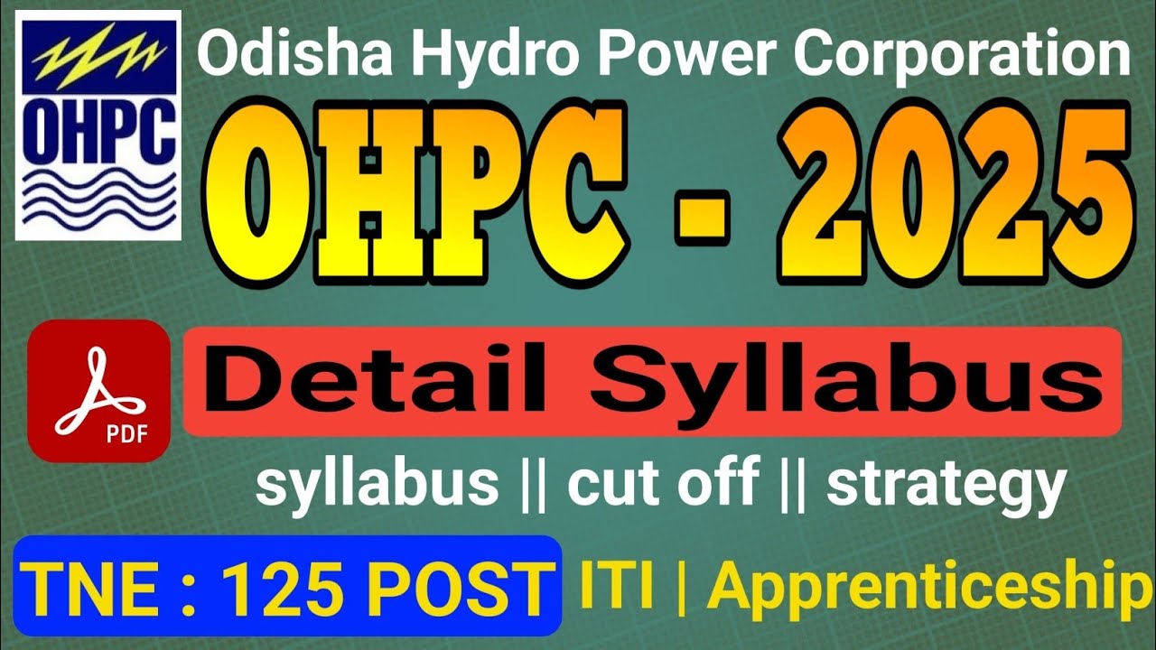 OHPC TNE ELECTRICAL AND FITTER || SYLLABUS || CUTOFF || STRATEGY || Info Odisha Official 