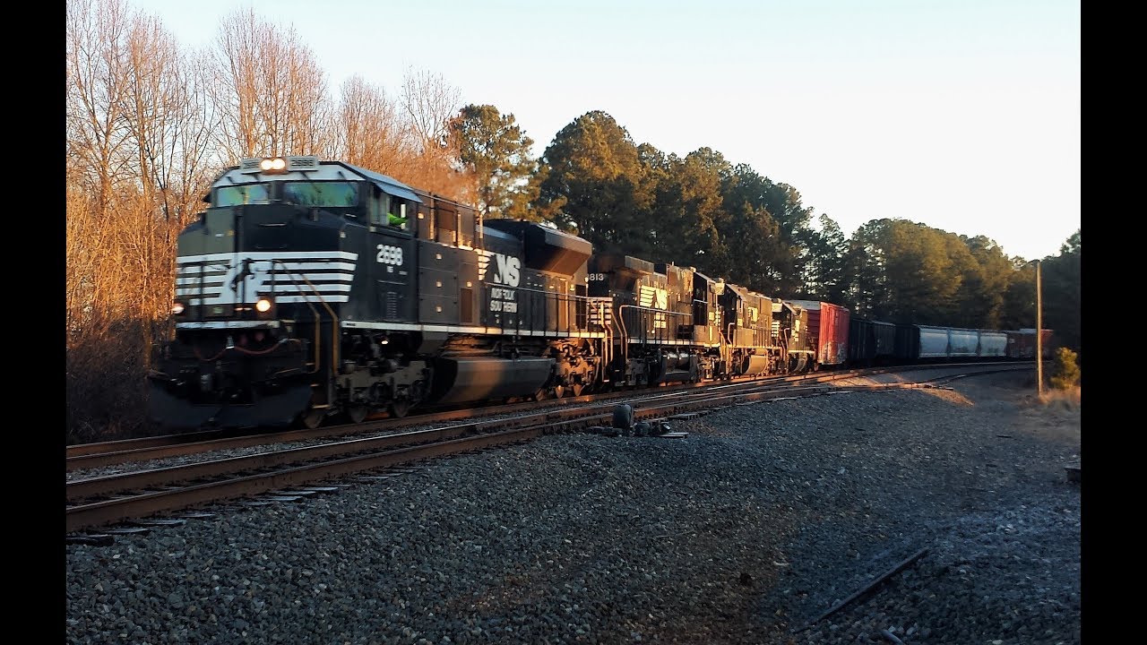 NS Train 173 With NS Leader 2698 At Kings Mountain On The NS Charlotte District Mainline.