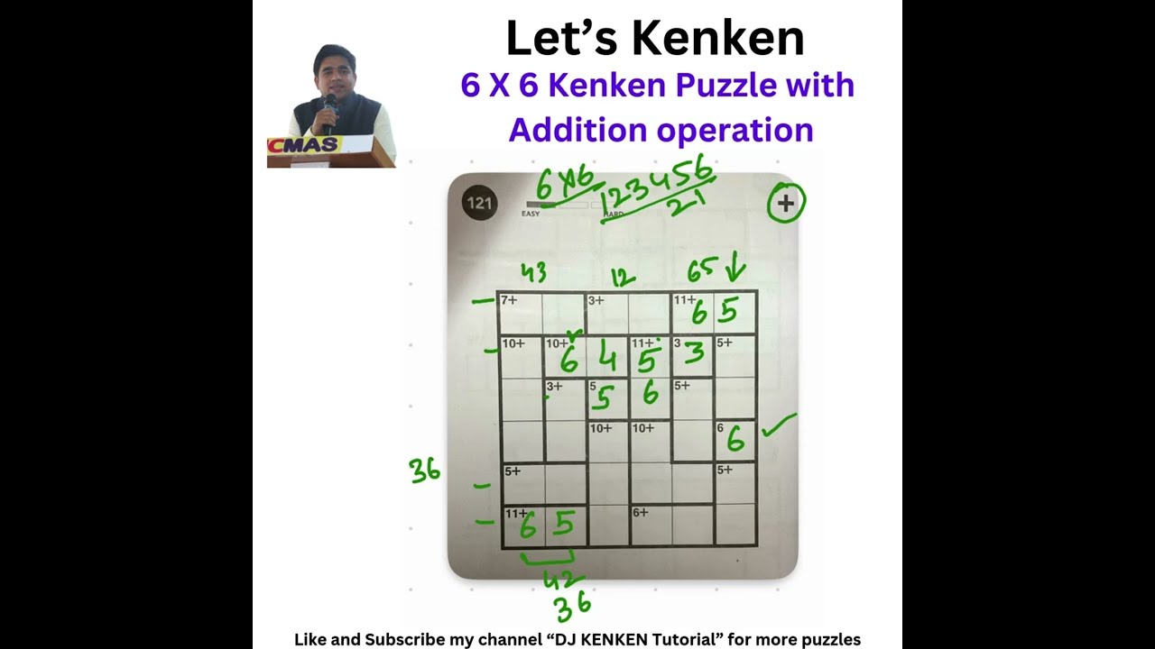 Kenken 6x6 easy tips and tricks Puzzle No 121 Mix & Match Kenken Volume 1