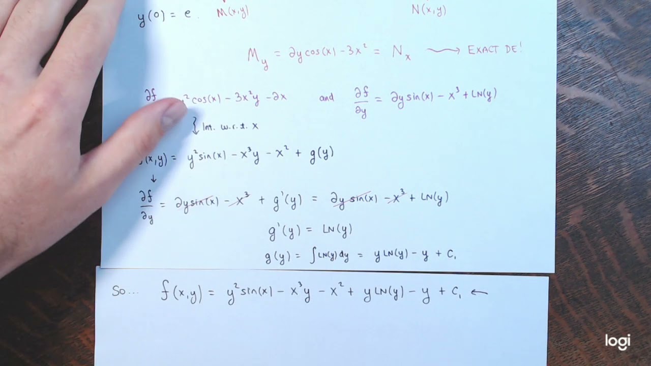 Exact DE Initial-Value Problem (IVP) Example