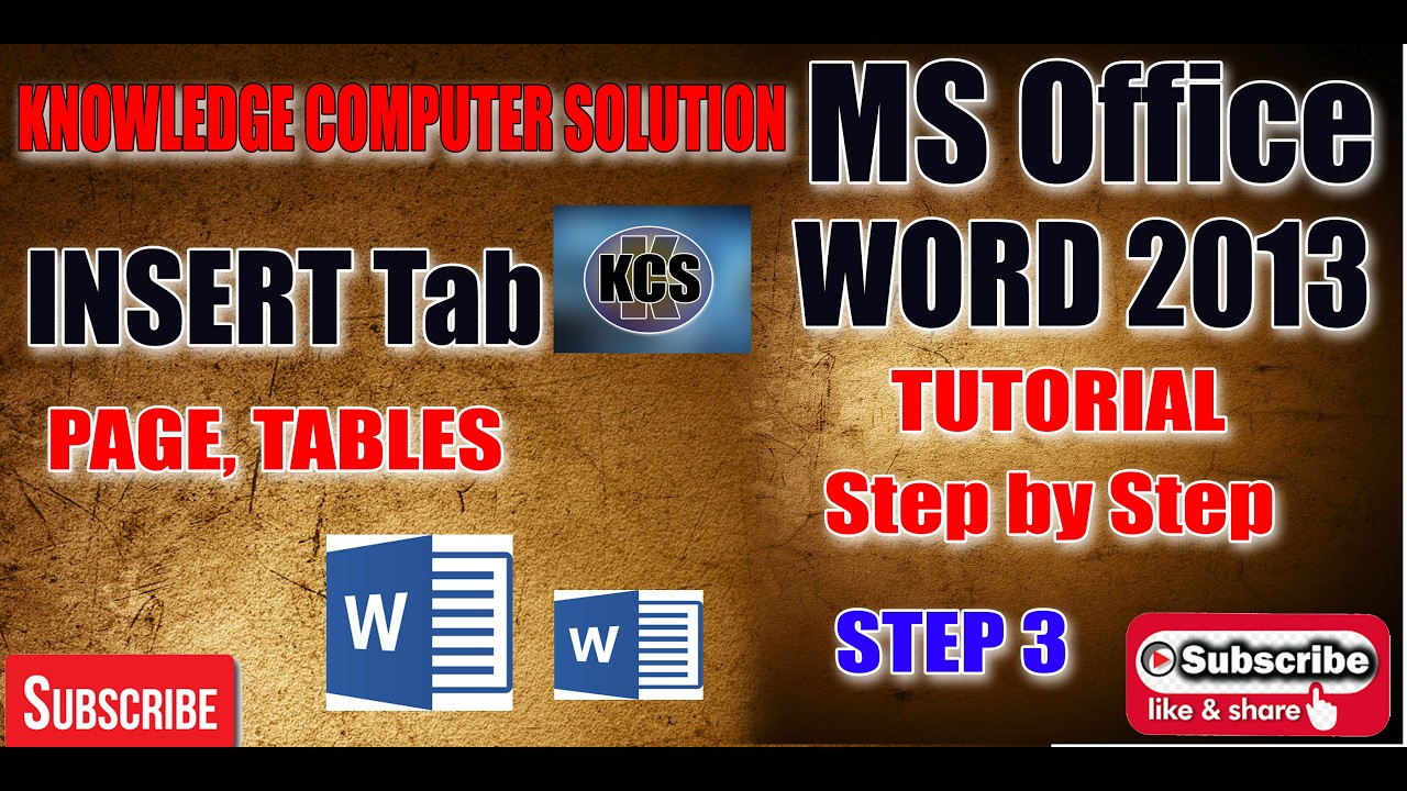 ms word insert tab  step 3