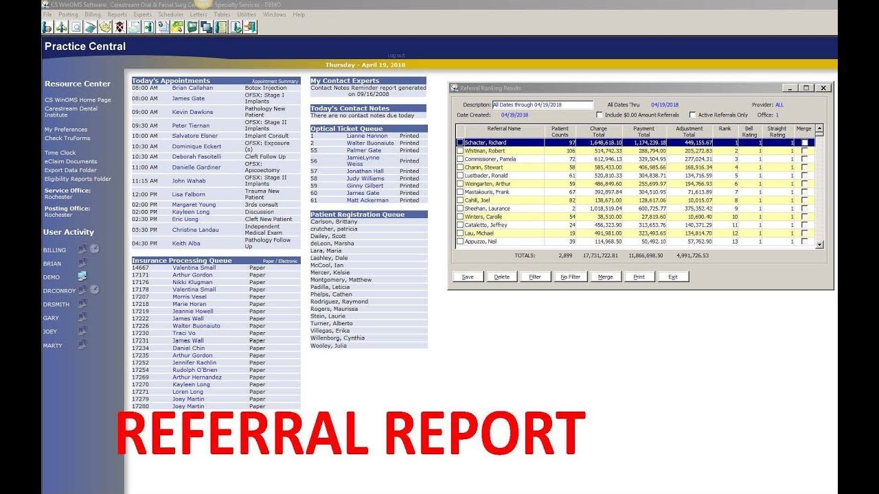 WinOMS - Referral Report