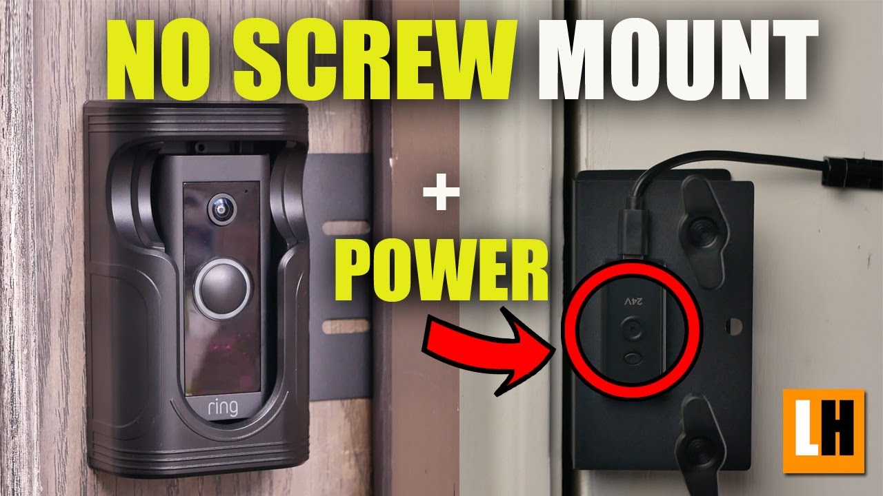 No Screw No Holes Ring Video Doorbell Mount with CHARGER for Apartment and Rental Users