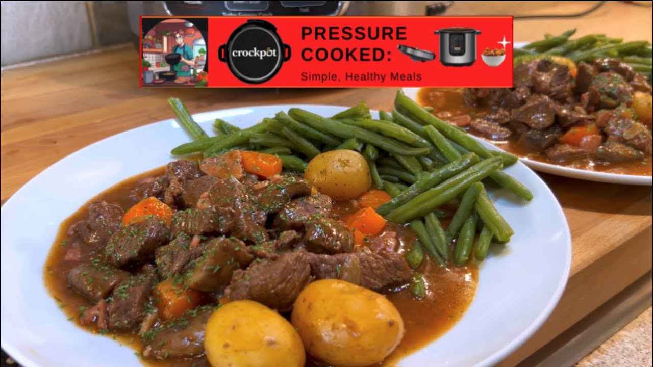 Crockpot Express Bourguignon Beef & Veggies