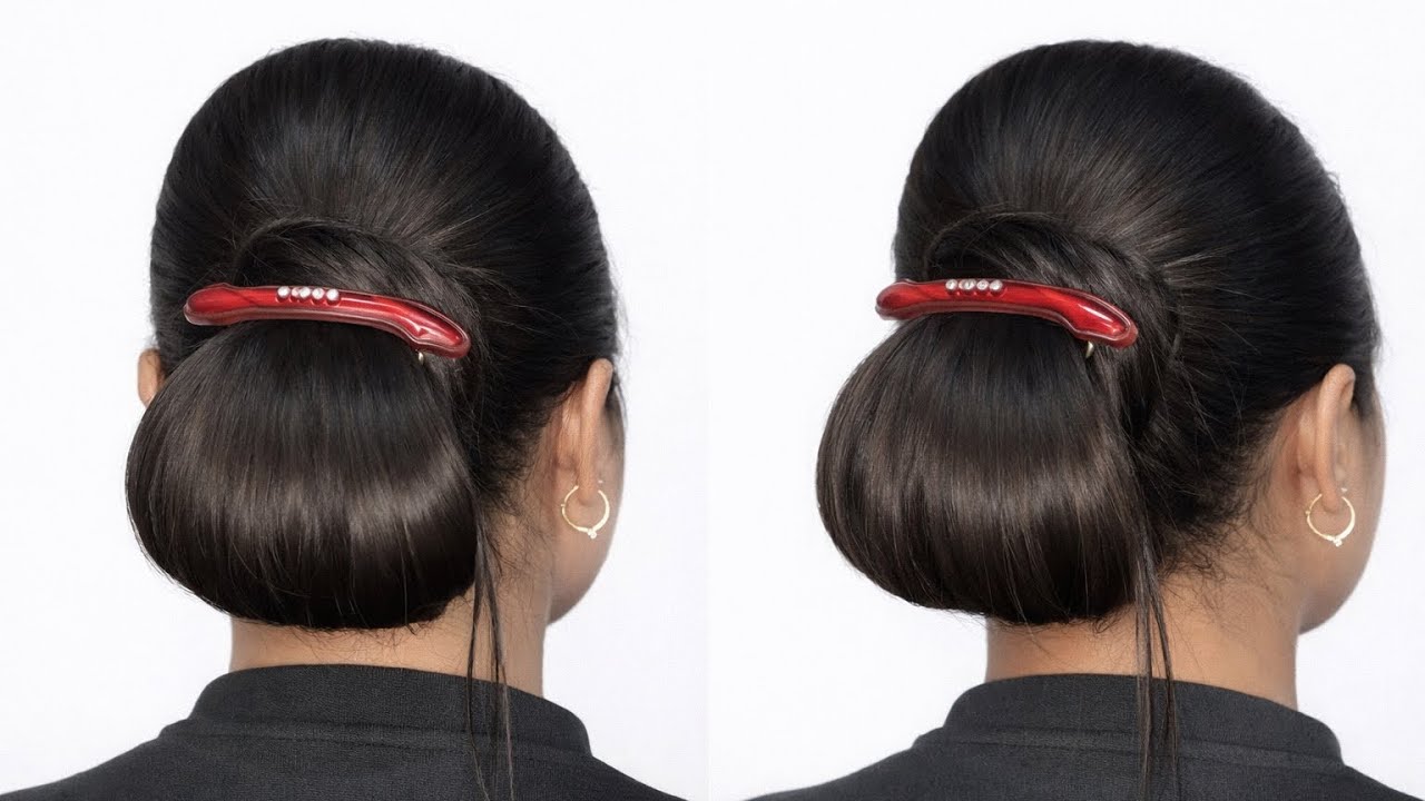 Simple & Awesome Hairstyle Tutorial Just In 2 Minute Easy Low Bun | Simple Clip Hairstyle For Girls