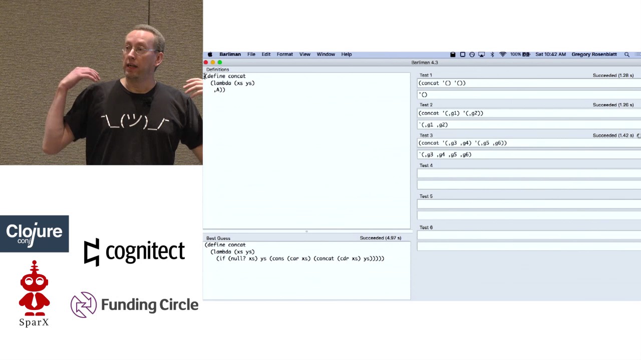 Barliman: trying the halting problem backwards, blindfolded - William Byrd, Greg Rosenblatt