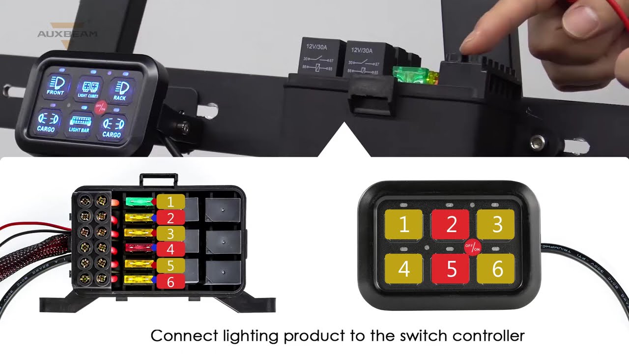 6 Gang on-off Control Switch Panel kit Automatic Dimmable Universal Slim Touch (Blue Backlight)