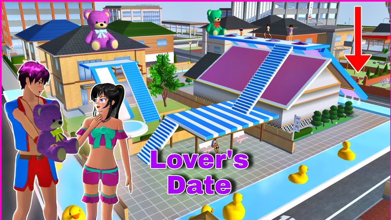 A Day in the Life at the Sushi Blue Lagoon Park in Sakura School Simulator 
