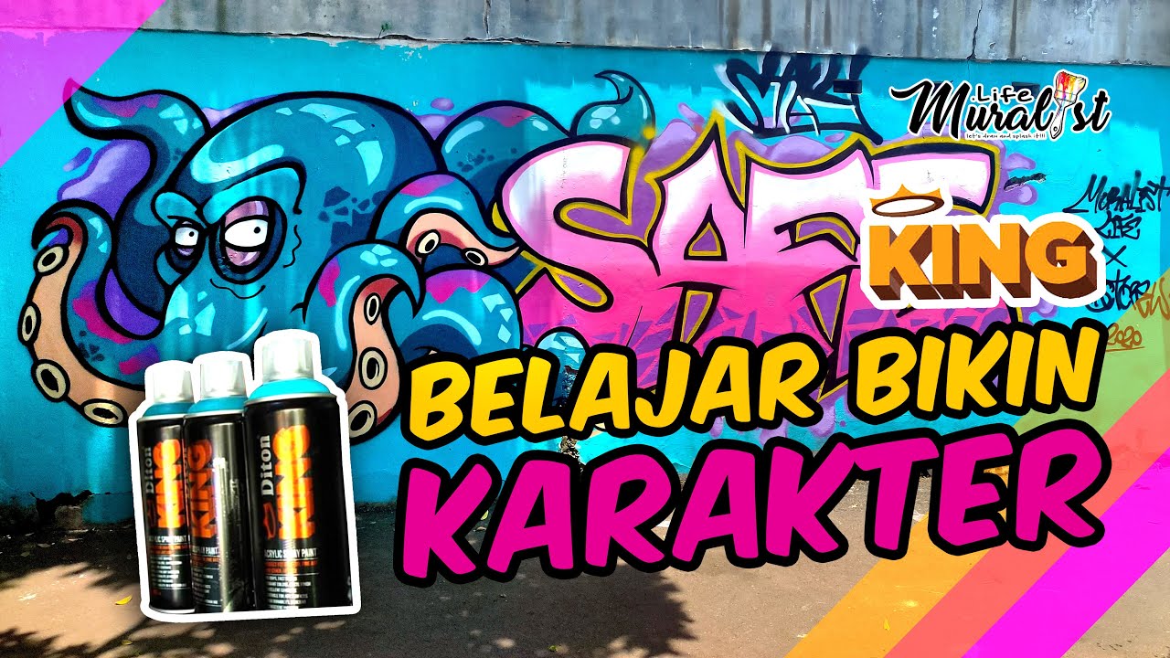 BELAJAR GRAFFITI KARAKTER feat. BCT CREW