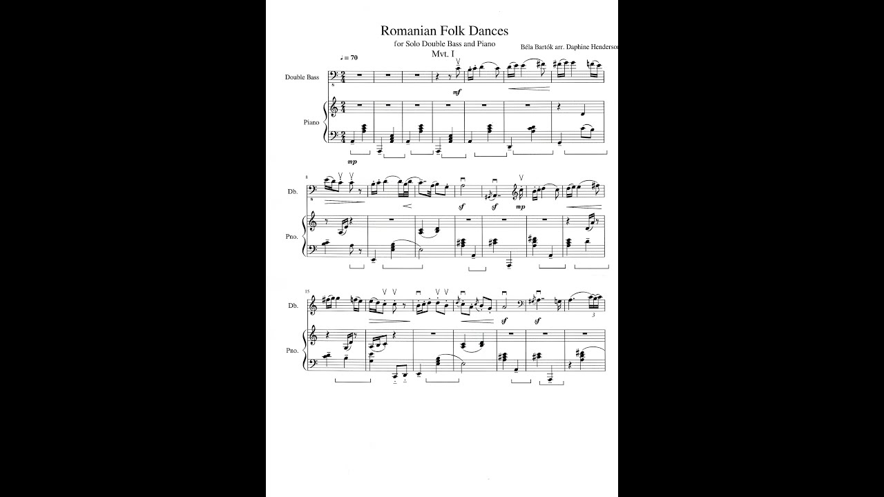 Béla Bartók – Romanian Folk Dances (performed on Double Bass)