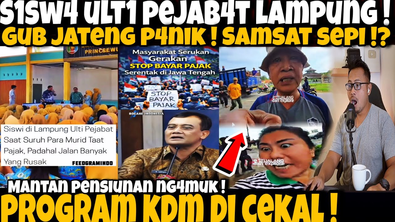 Program KDM Di CEK4L‼️MANTAN PENSIUNAN NG4MUK ! GUBERNUR JATENG P4NIK SAMSAT SEPI B4YAR PAJAK ?