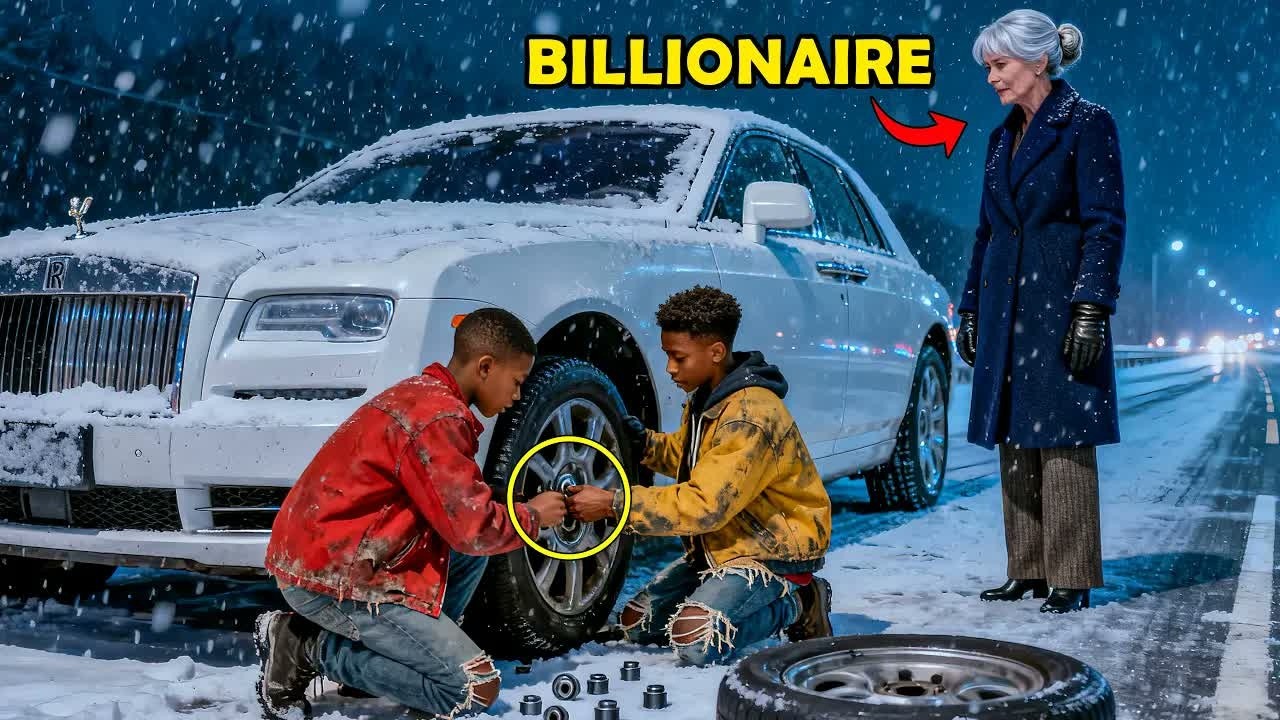 Two Black Boys Helped a Billionaire Fix Her Tire, Next Day, Her Rolls Royce Was Outside Their Hom