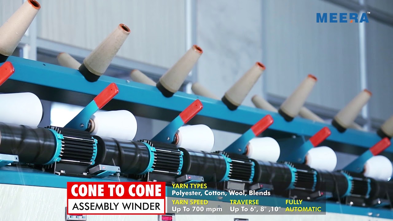 Cone Winding and Assembly Winding Machine For Spun and Filament Yarn. Model - 6