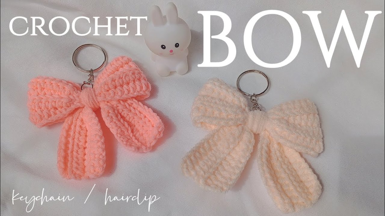 06. How to crochet a cute Bow 🎀 keychain | hair clip ✨ beginner crochet 