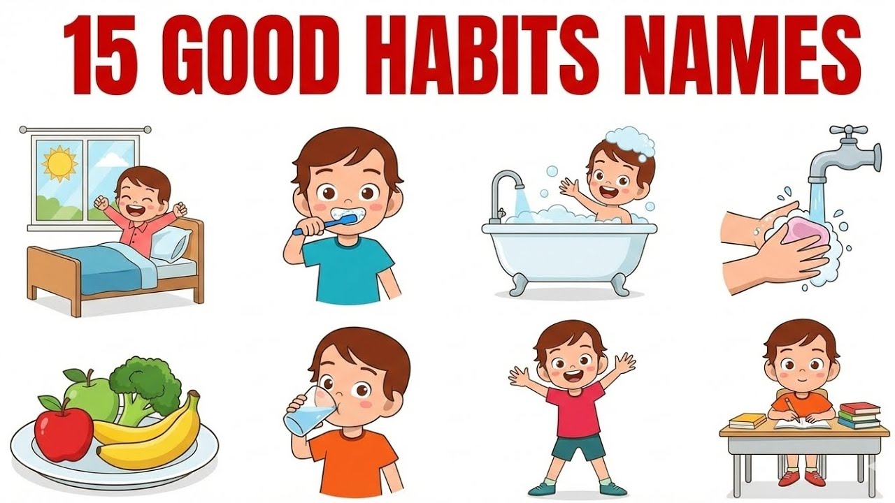 15 Good Habits for Kids | अच्छे संस्कार | Daily Good Habits in English & Hindi | Kids Learning Video