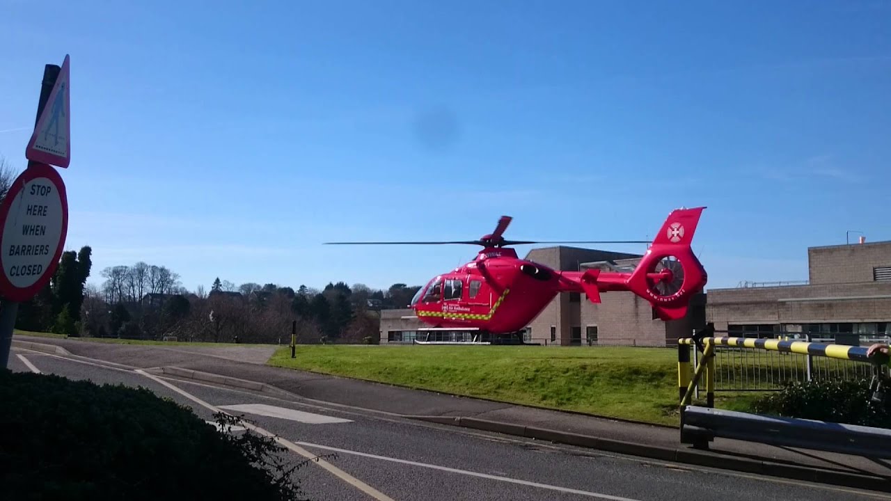 North West Air Ambulance helicopter take off from RLI