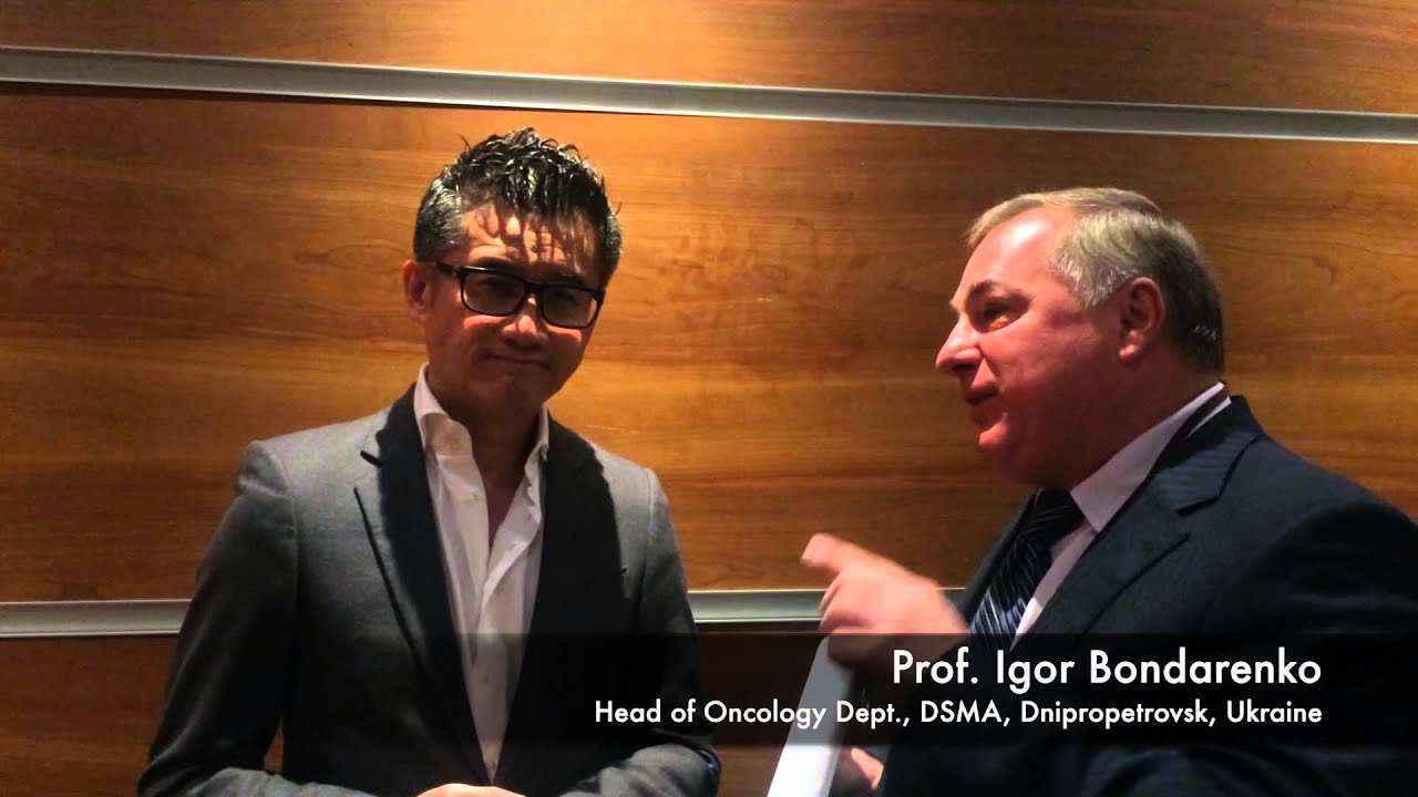 Professors talk about clinical trials. Tony Mok(Hong Kong) and Igor Bondarenko. London, Oct 2015