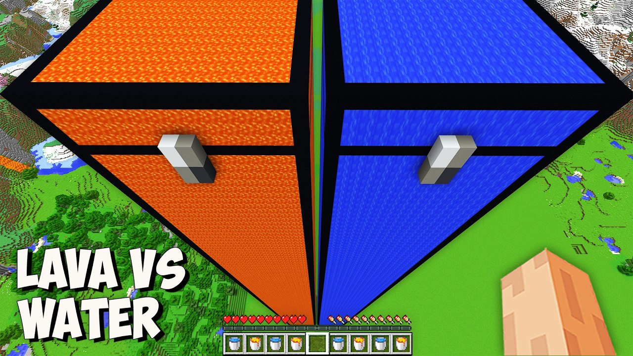 I found THE TALLEST LAVA CHEST vs HIGHEST WATER CHEST in Minecraft! This is THE BIGGEST CHESTS!