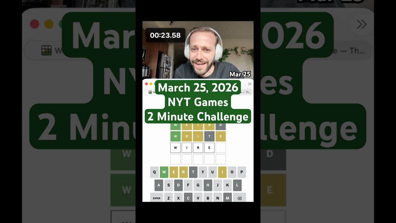 NYT Games 2-минутный челлендж 25 марта 2026 г.