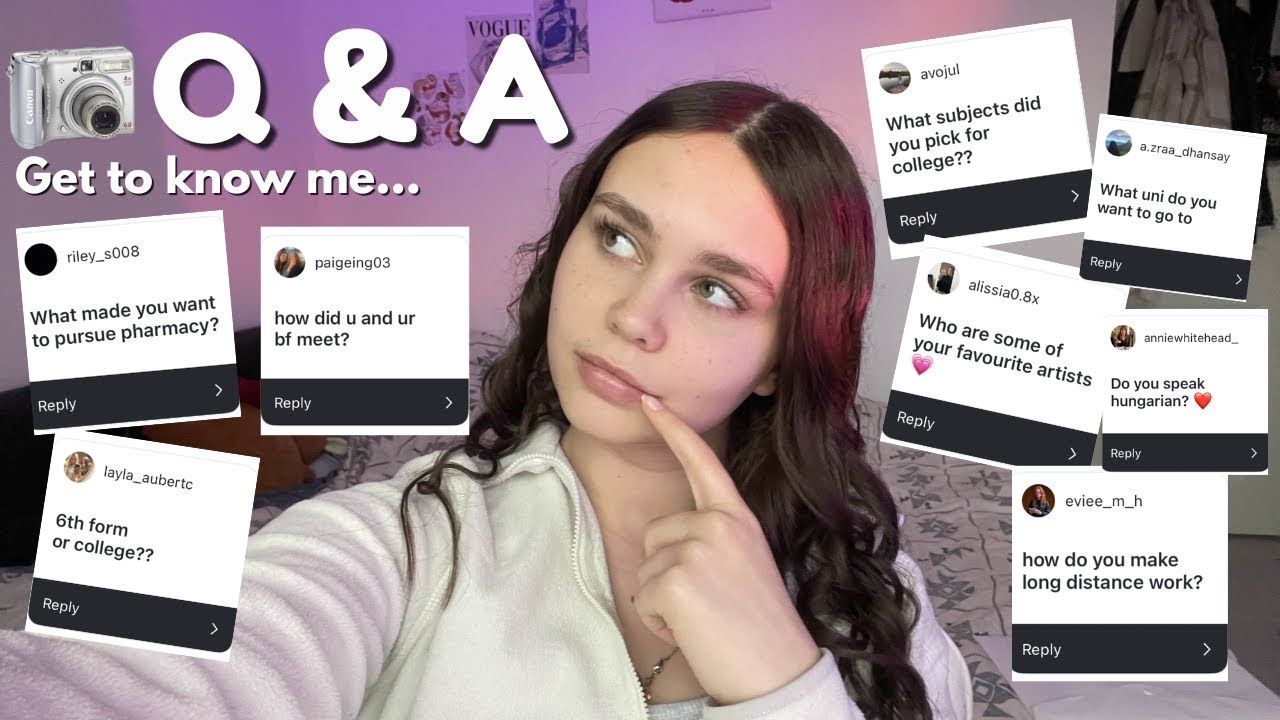 Q&A  🍰  Get to know ME! 𐙚⋆°🦢Content Creation🧷 Personal★🍓 Studying🎀LOVE LIFE...