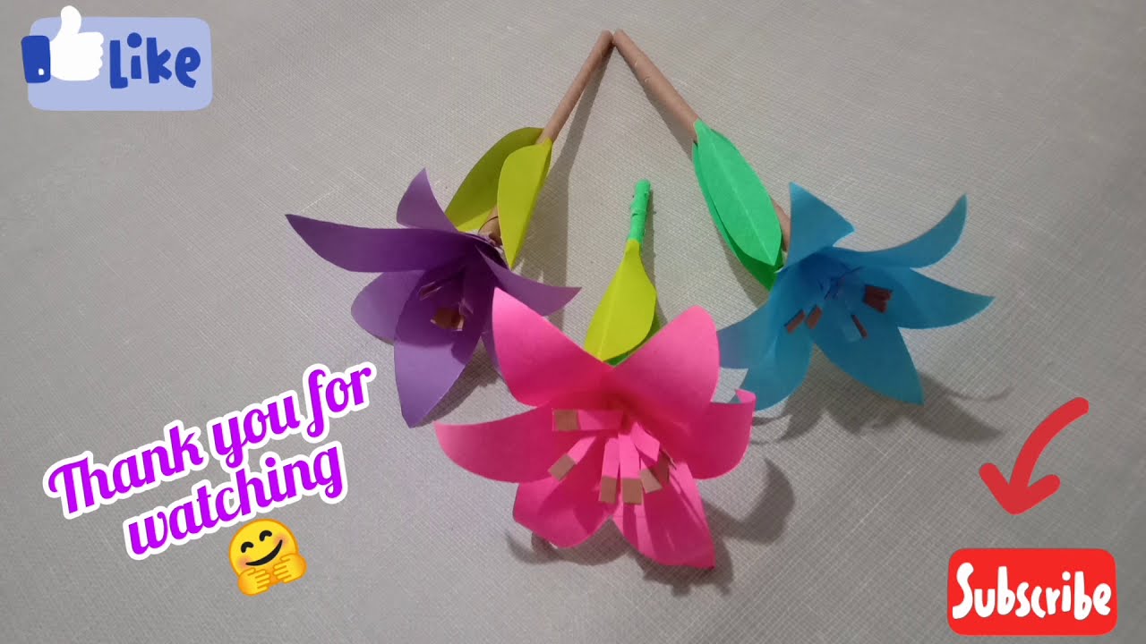 Easy flower making | how to make paper flower? / Lily flowers / paper flower #its_hifzaa_87