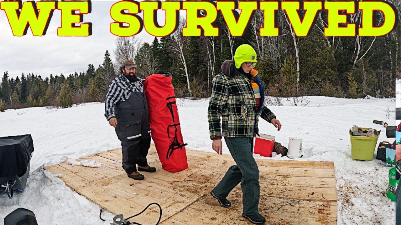 Hot Tent Winter CAMPING: MICROBURST TORNADO!!!  Day 4