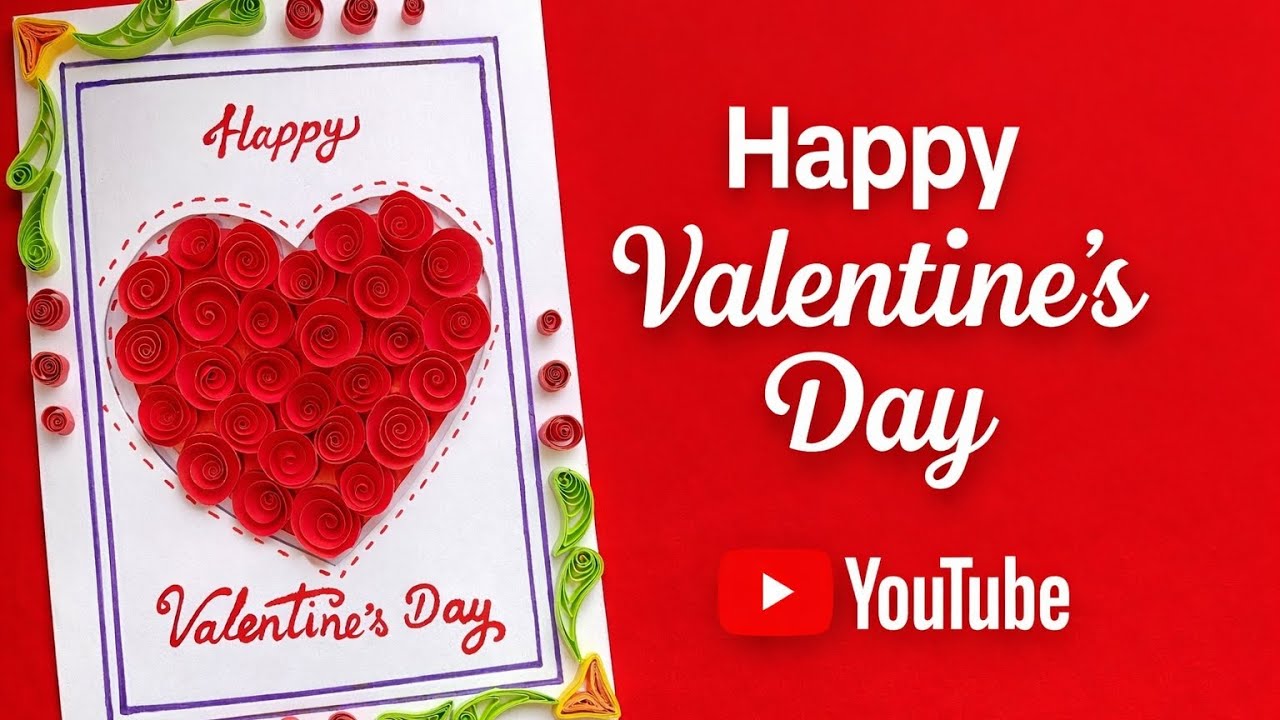 Easy DIY Valentine’s Day Card 💕 | Paper Quilling Heart ❤️ Card Tutorial .