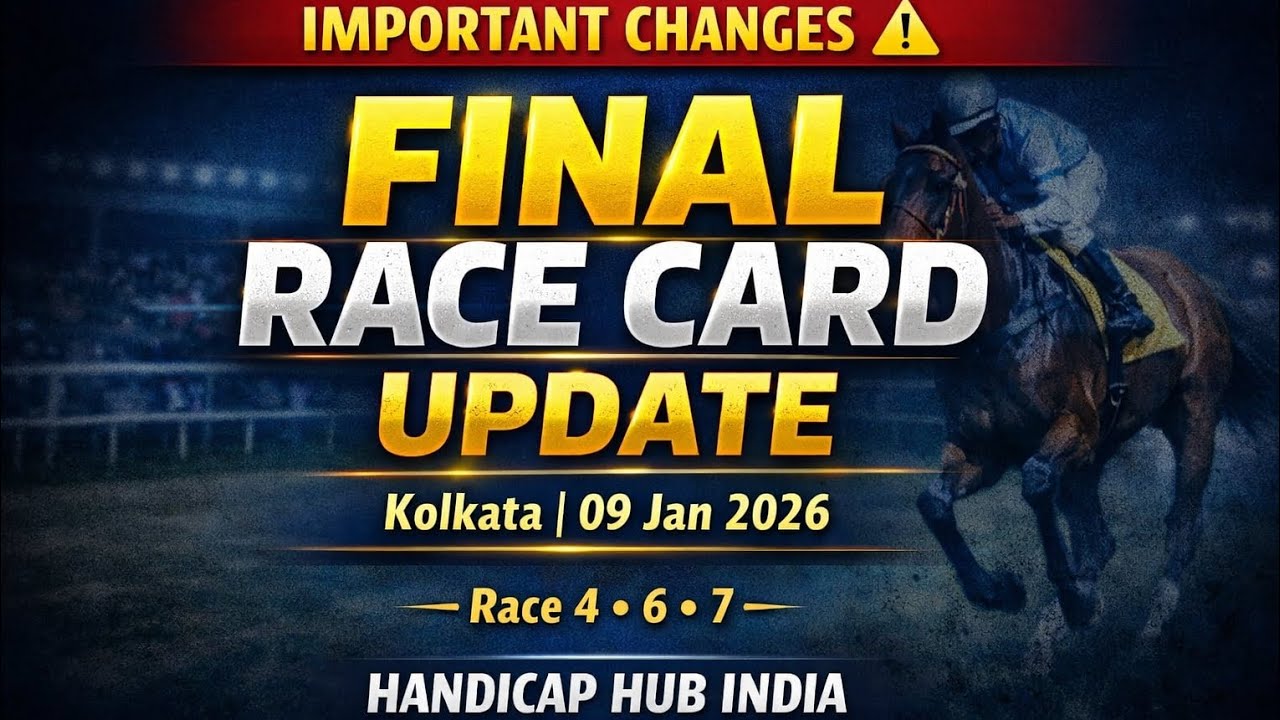 Kolkata Horse Racing Tips | 9 Jan 2026 | Updated Race Day Card | Handicap Hub India