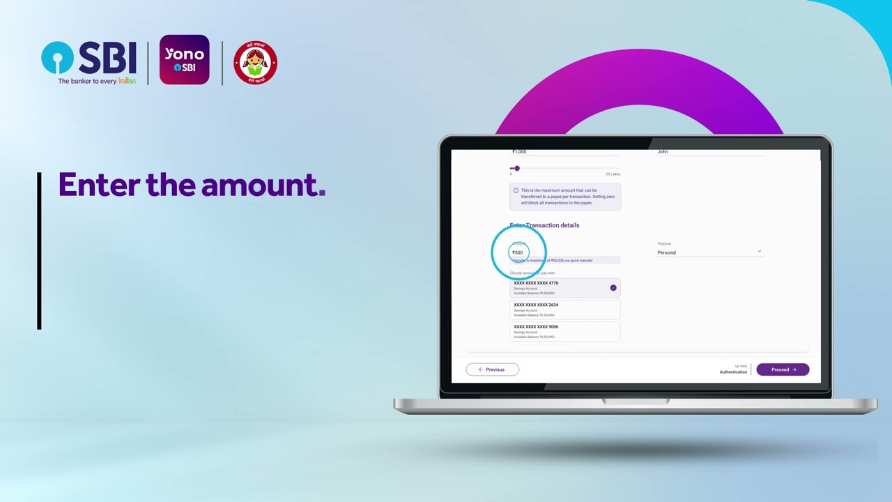 How to use quick transfer functionality on YONO Net Banking