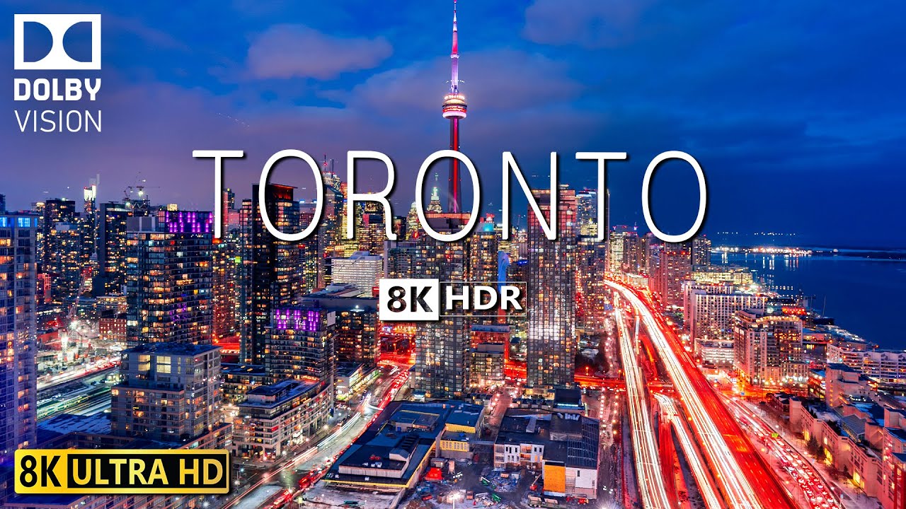 ТОРОНТО ВИДЕО 8K HDR 60 кадров в секунду DOLBY VISION С МЯГКОЙ ФОРТЕПИАННОЙ МУЗЫКОЙ