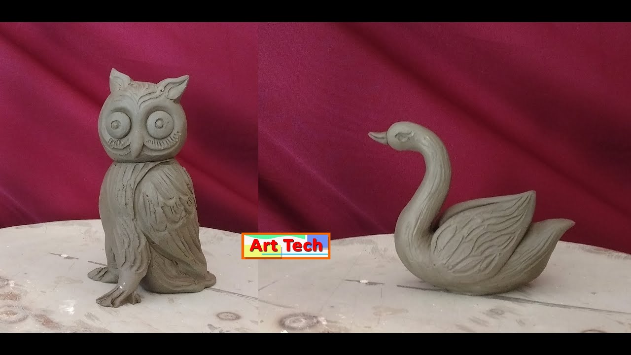 Owl & Swan Making Easy Process | Laksmi & Saraswati ka Bahan Mittise Banayee | Durga Idol |Art Tech