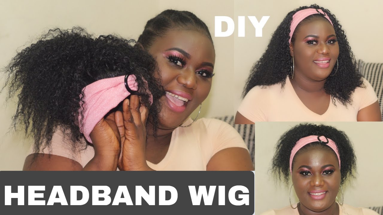 DIY HEADBAND WIG/ How to to make headband wig/ No Lace frontal No Glue Easy for Beginners