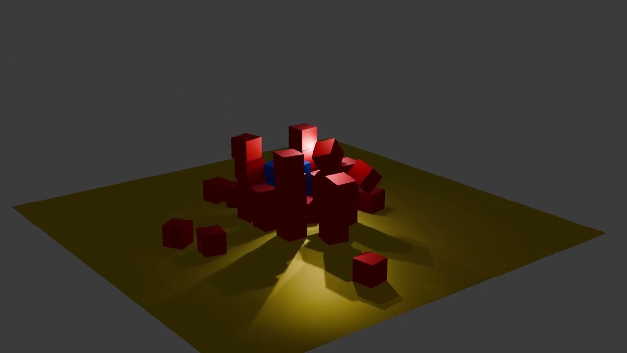 Falling cubes | Rigid body physics animation | Blender